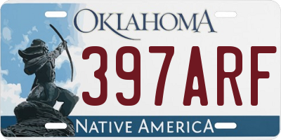 OK license plate 397ARF
