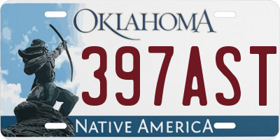 OK license plate 397AST
