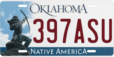 OK license plate 397ASU