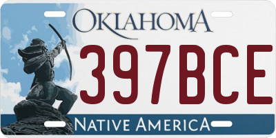 OK license plate 397BCE