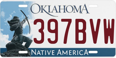 OK license plate 397BVW