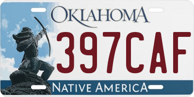 OK license plate 397CAF