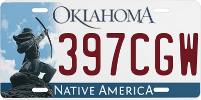 OK license plate 397CGW