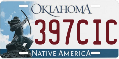 OK license plate 397CIC