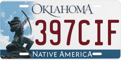 OK license plate 397CIF