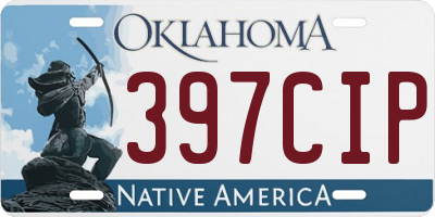 OK license plate 397CIP