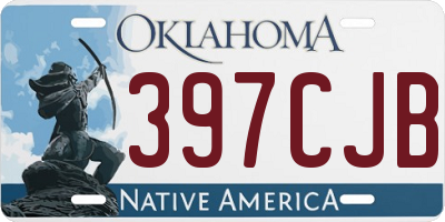 OK license plate 397CJB