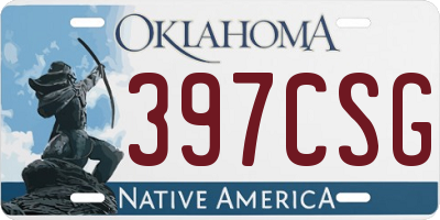OK license plate 397CSG