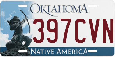 OK license plate 397CVN