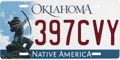 OK license plate 397CVY