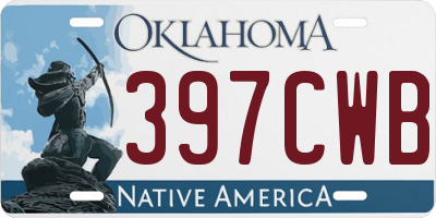 OK license plate 397CWB