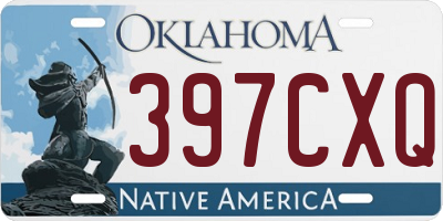 OK license plate 397CXQ