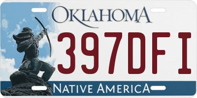 OK license plate 397DFI