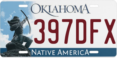 OK license plate 397DFX