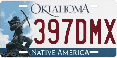 OK license plate 397DMX