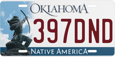 OK license plate 397DND