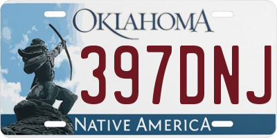 OK license plate 397DNJ