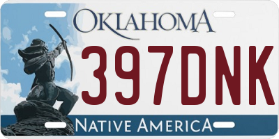 OK license plate 397DNK