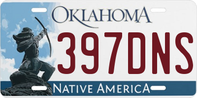 OK license plate 397DNS