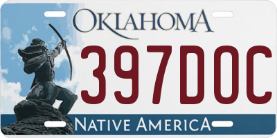 OK license plate 397DOC
