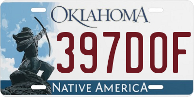 OK license plate 397DOF