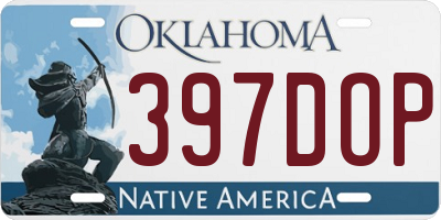 OK license plate 397DOP