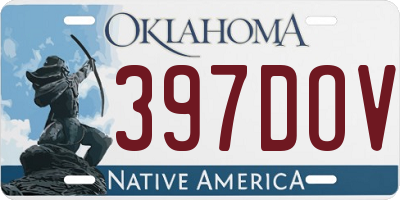 OK license plate 397DOV