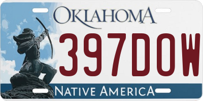 OK license plate 397DOW