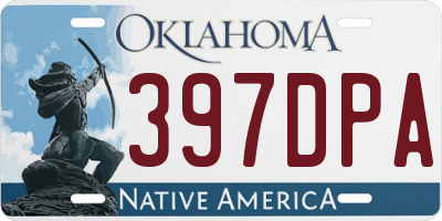 OK license plate 397DPA