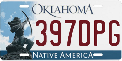 OK license plate 397DPG