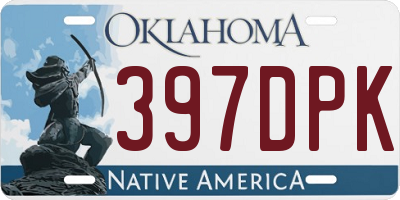 OK license plate 397DPK