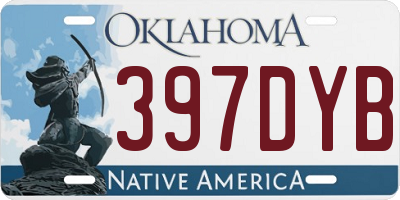 OK license plate 397DYB