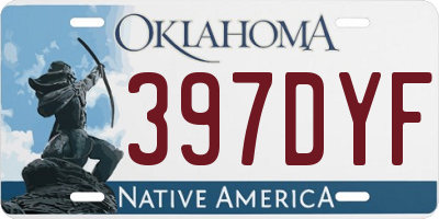 OK license plate 397DYF