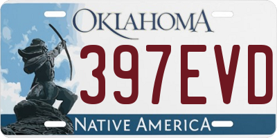 OK license plate 397EVD
