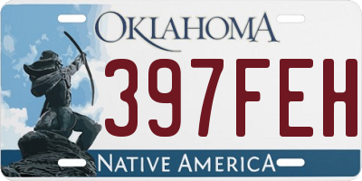 OK license plate 397FEH
