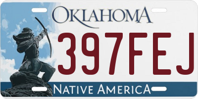 OK license plate 397FEJ