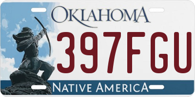 OK license plate 397FGU