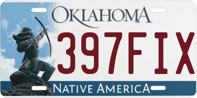 OK license plate 397FIX