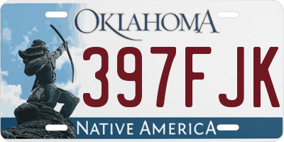 OK license plate 397FJK