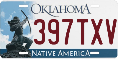 OK license plate 397TXV
