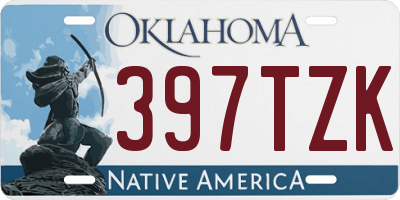 OK license plate 397TZK