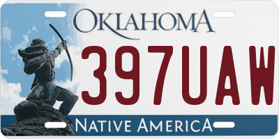 OK license plate 397UAW