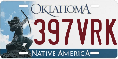 OK license plate 397VRK