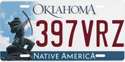 OK license plate 397VRZ