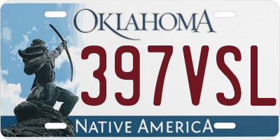 OK license plate 397VSL