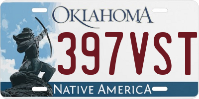 OK license plate 397VST