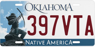 OK license plate 397VTA