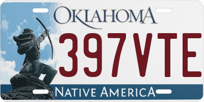 OK license plate 397VTE