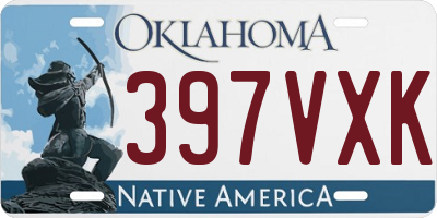 OK license plate 397VXK