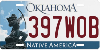 OK license plate 397WOB